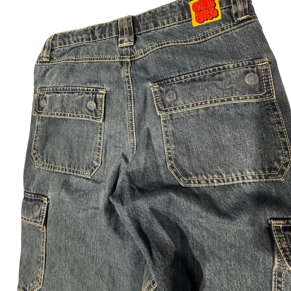 Relaxed Blue Carpenter Jeans with Patch Pockets - Picture 4 of 6